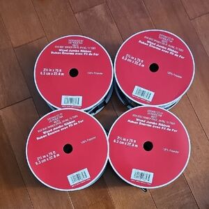 New 4 Wired Jumbo Black And White Ribbons